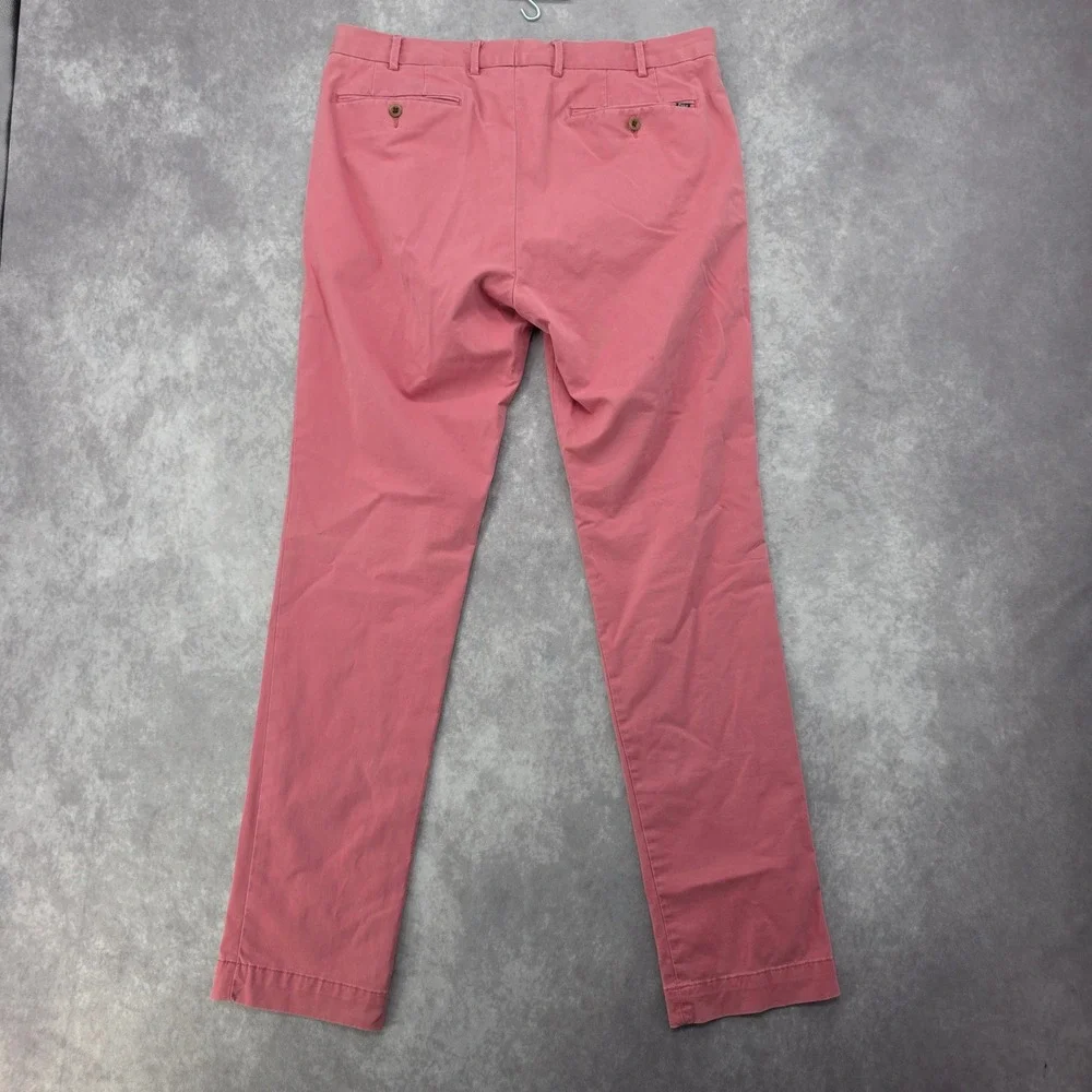 Polo Ralph Lauren Chino Pants Mens 34x34 Coral Pink Stretch Slim Fit Fits 36x34
